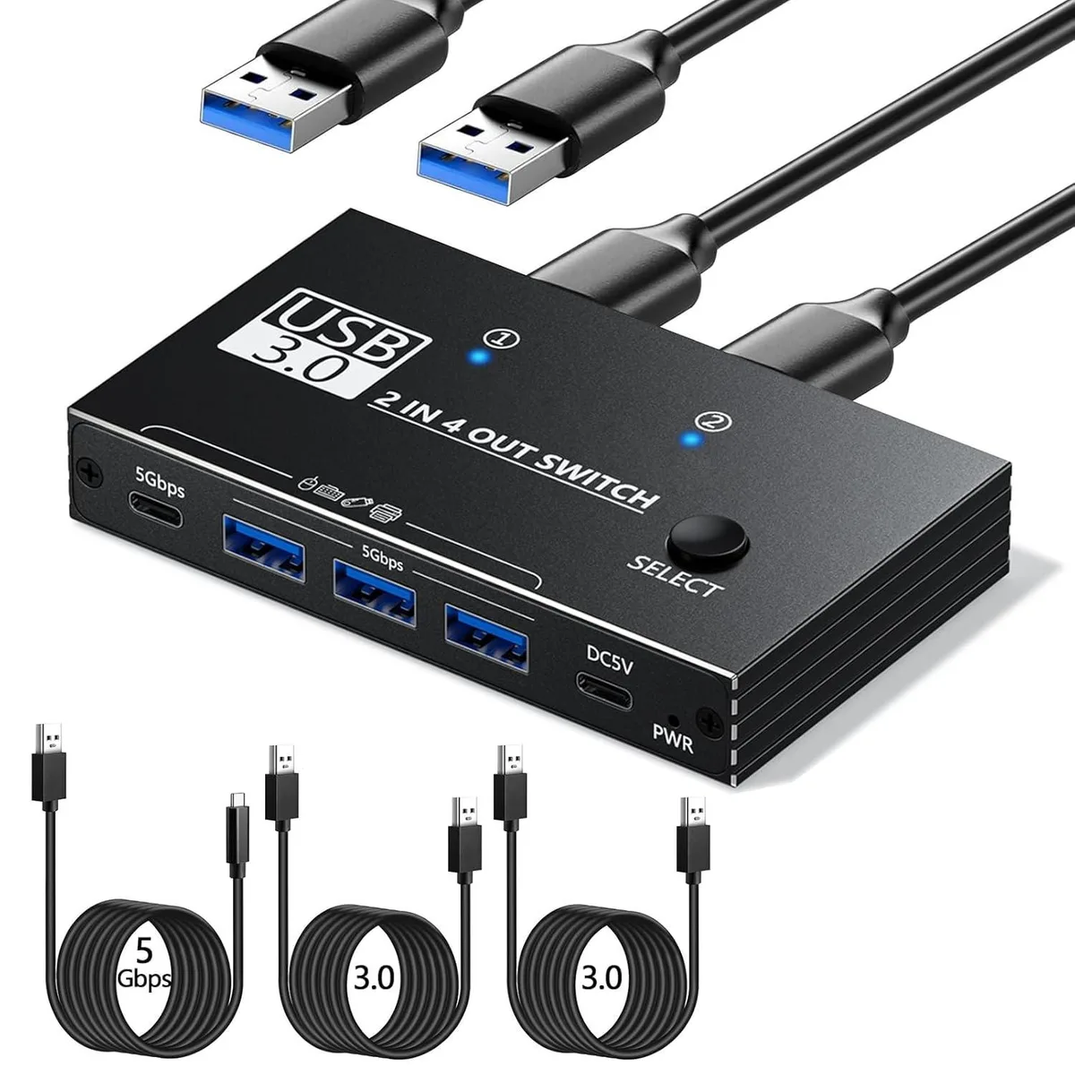 WRIARICH WRIARICH 2-in-4-out USB 3.0 Switcher keyboard — product photo