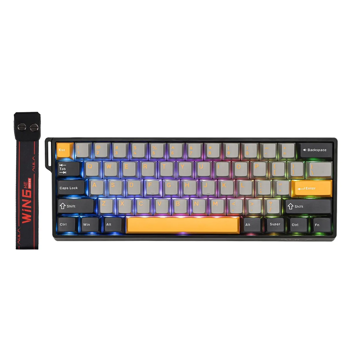 Epomaker Epomaker WIN60 HE 60% Wired Magnetic Gaming Keyboard 8000 Hz Polling Rate Grey Yellow — product photo