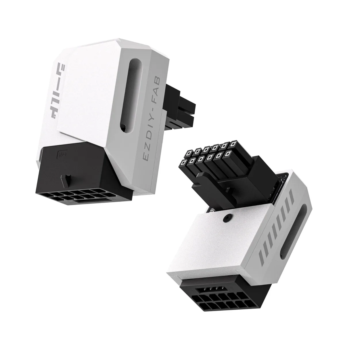Vszerda Vszerda PCIe 5.1 600W 12+4pin 16pin 12VHPWR 90 Degree Right Angle RVS White internal power cable — product photo