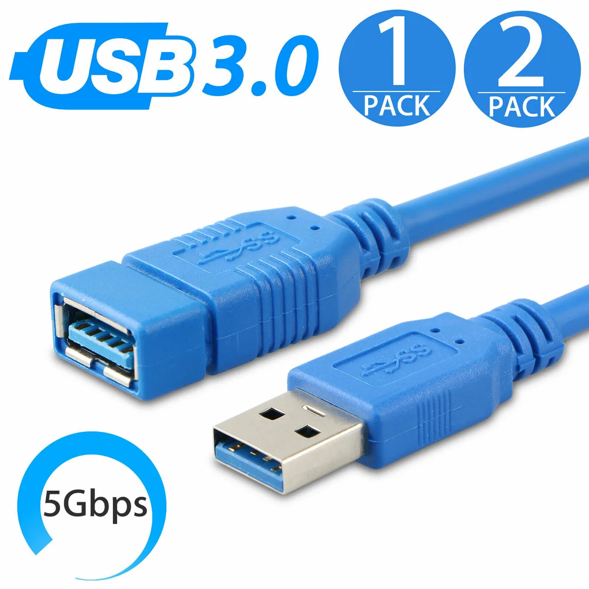 Tonstep Tonstep 10ft USB 3.0 Type A Male to Female Extension Cable — product photo