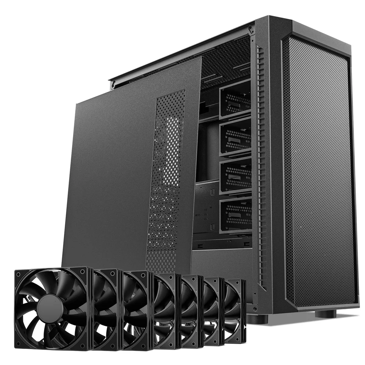 DARKROCK DARKROCK Classico Max Storage Master E-ATX PC Case 13 Drives 7x120mm Fan Black — product photo