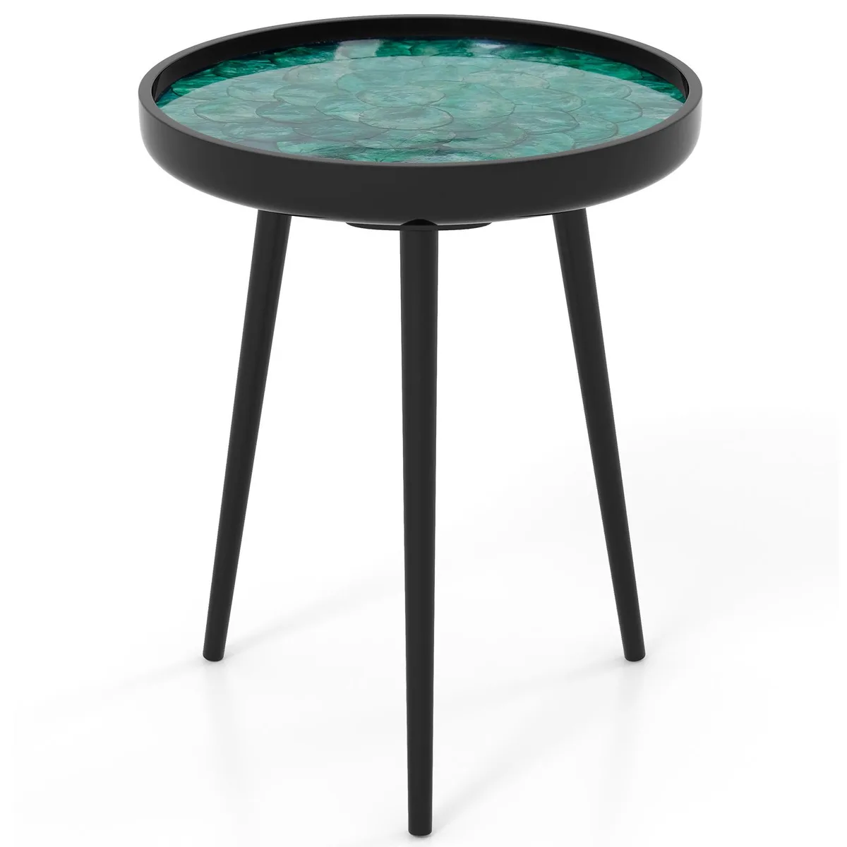 SlickBlue SlickBlue 16 Inch Mid-century Modern Coffee End Table Sea Shell Green — product photo