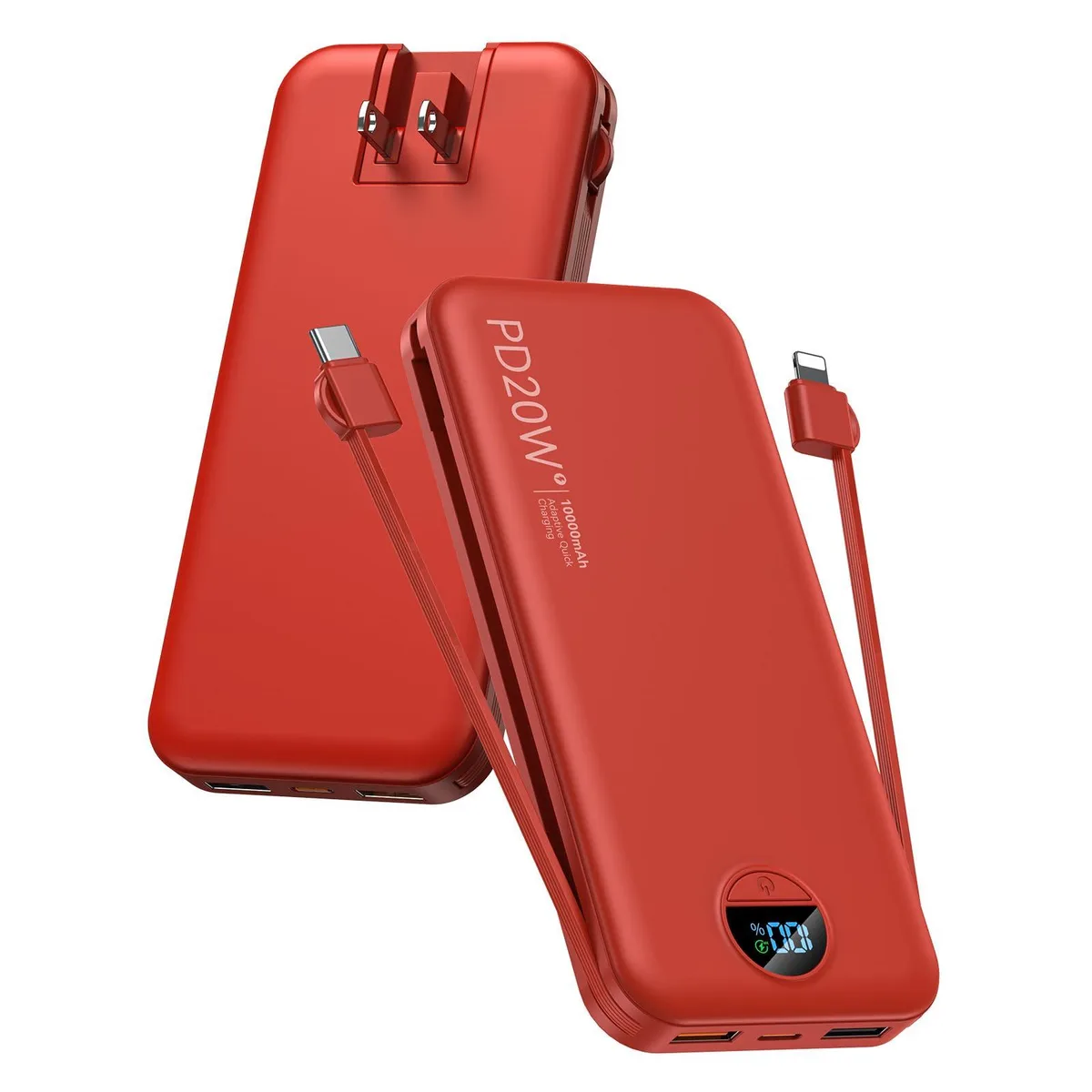 citicr AC-02D 10000mAh power bank Red — product photo
