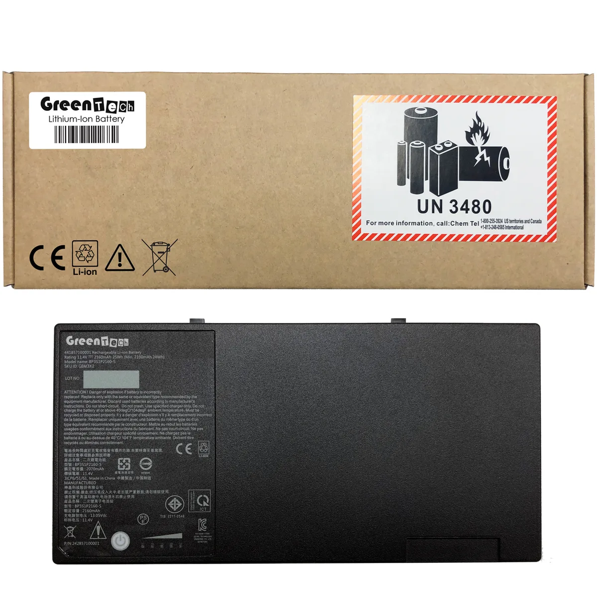 NShi NShi GBM3X2 Battery for Getac F110 Tablet 11.1V 25Wh 2160mAh — product photo