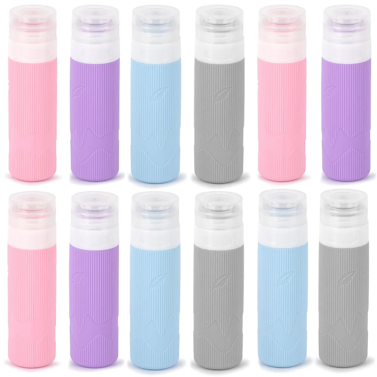 Tbestmax Travel Toiletry Bottles 3oz Silicone 12 Pack Multi-Color — product photo