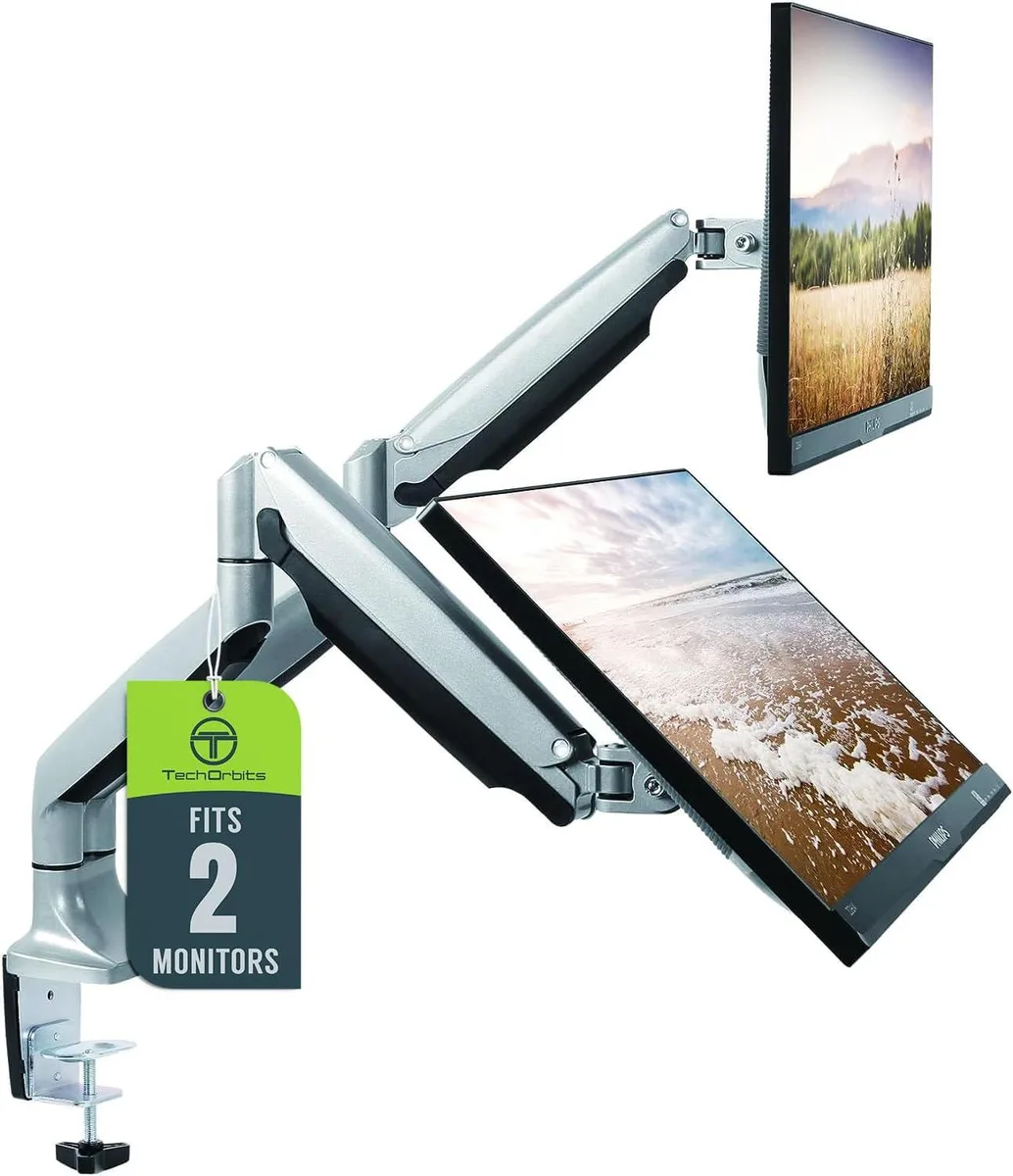 PISKEKAT PISKEKAT Dual Monitor Desk Mount 13-30" 75x75 100x100 VESA 20lbs Arm — product photo