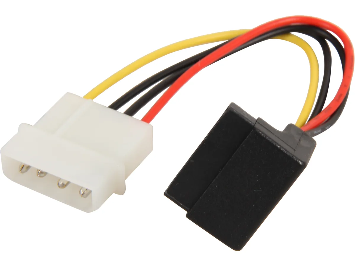 Nippon Labs Nippon Labs POW-S6190-RA 6" 5.25" Male to 2 SATA 15-pin Female Right Angle Power Cable — product photo