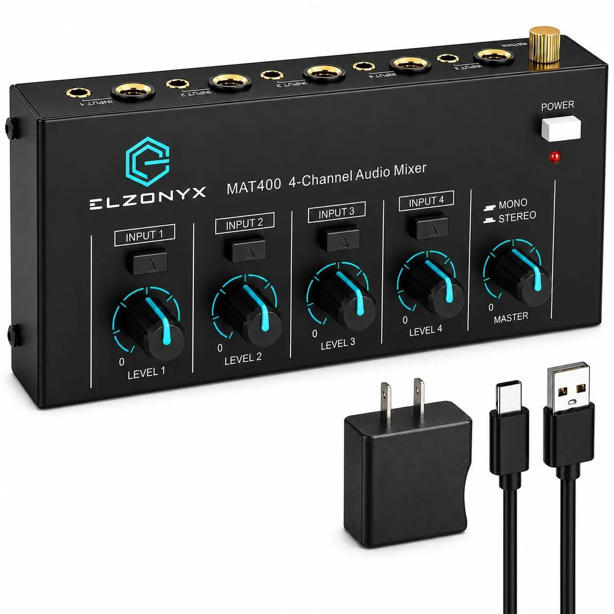 ELZONYX MAT400 4-Channel Mini Audio Mixer — product photo