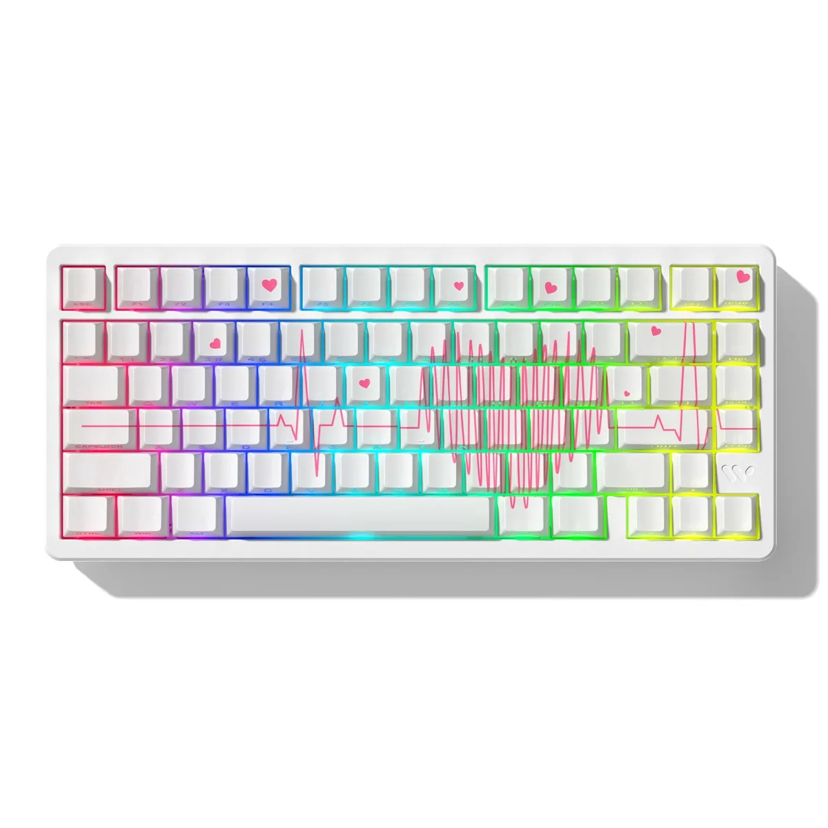 Womier Womier Heart Design PBT Keycaps 130 Keys White — product photo