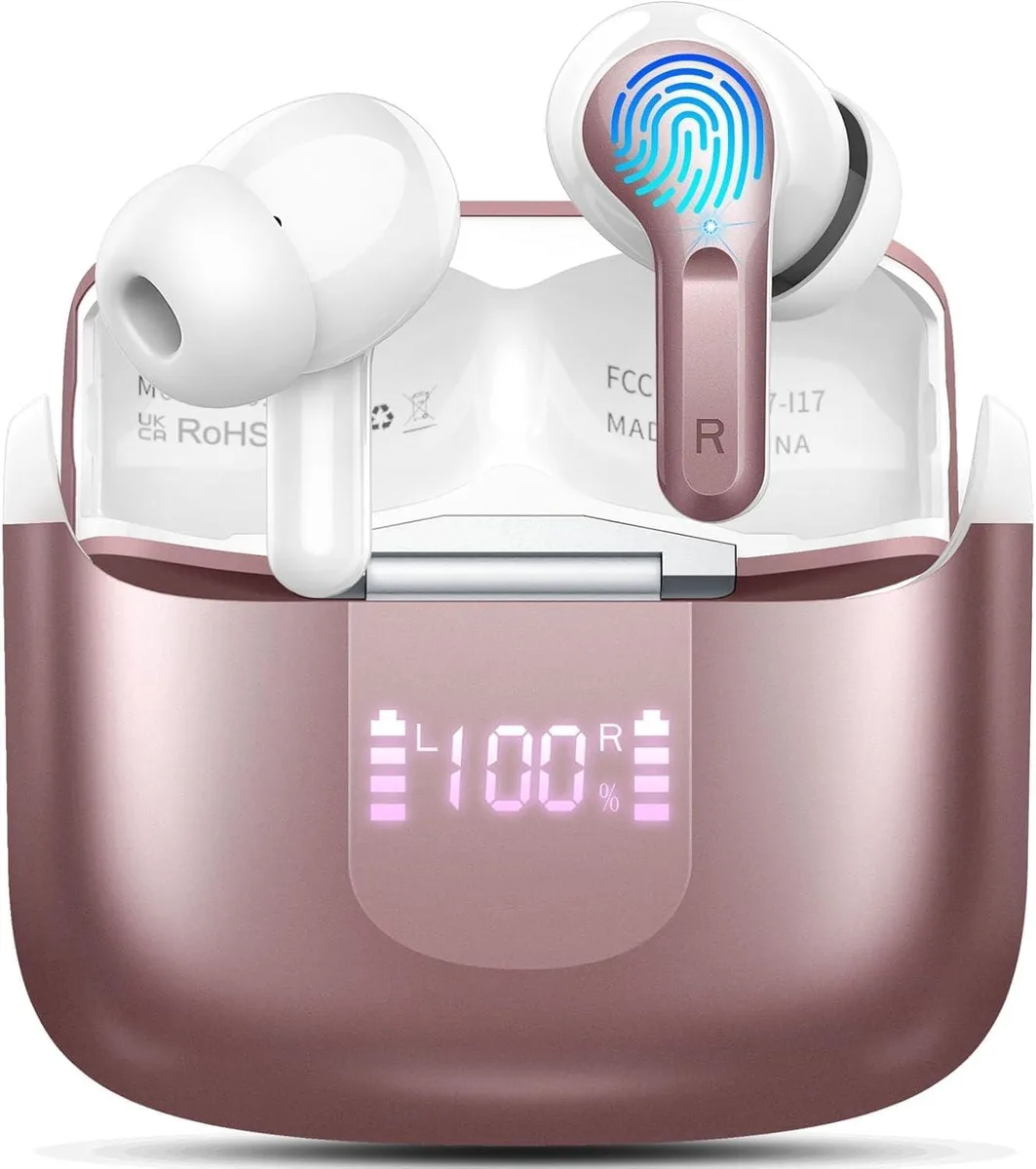 No Sew No Sew i13 Rose Gold Bluetooth 5.3 Earbuds 40H ANC — product photo