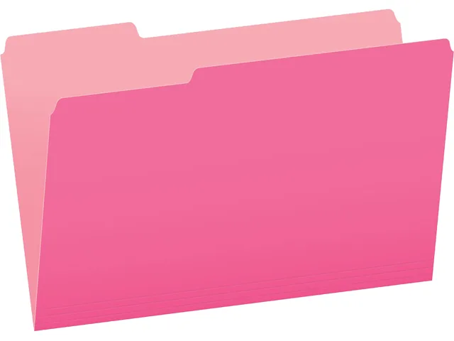 TOPS TOPS 153 1/3 PIN file folder, legal size, pink, 1/3 cut, box of 100 — product photo