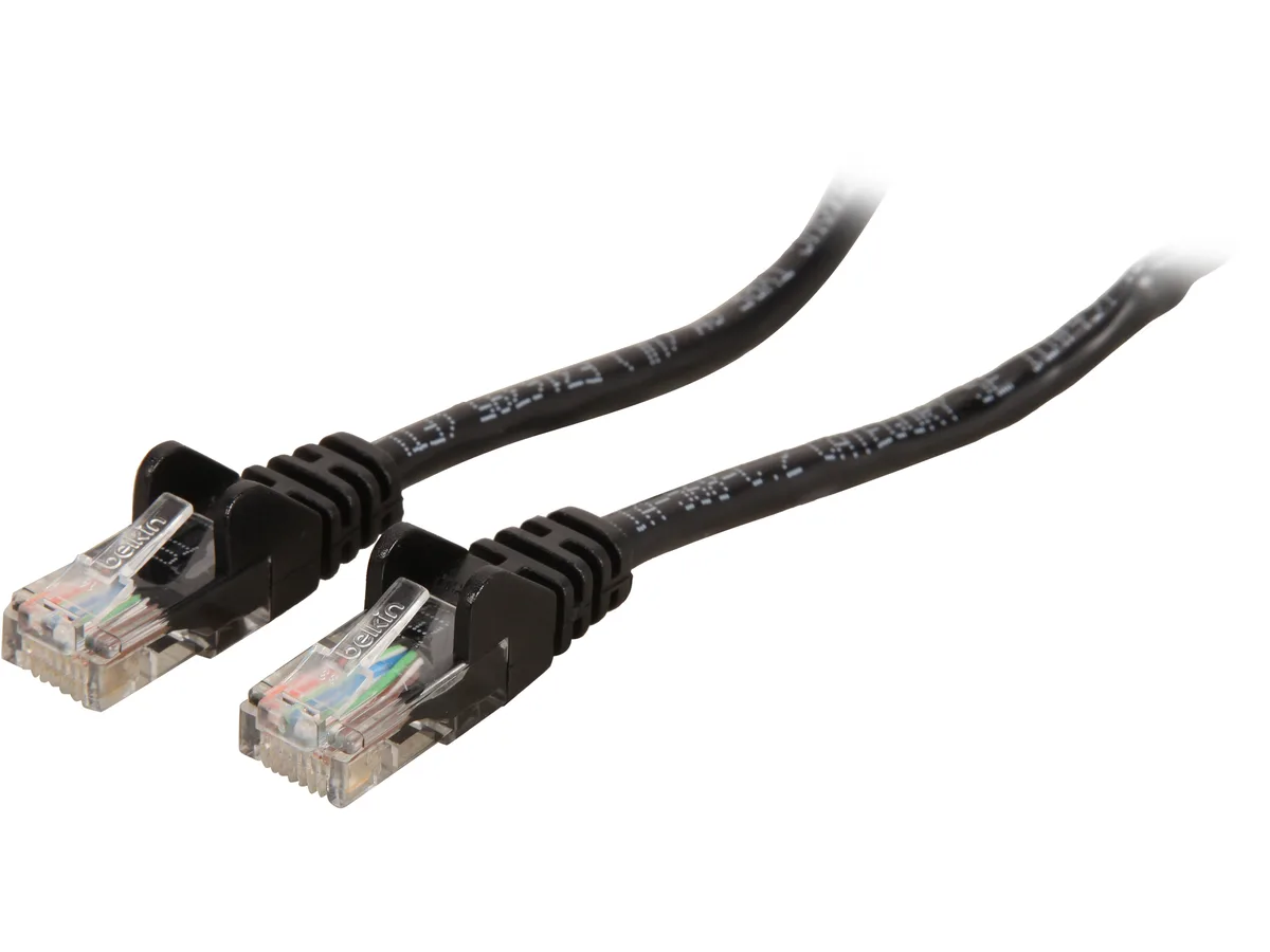 Belkin Belkin A3L791-06-BLK-S network ethernet cable Cat 5E 6 ft black — product photo