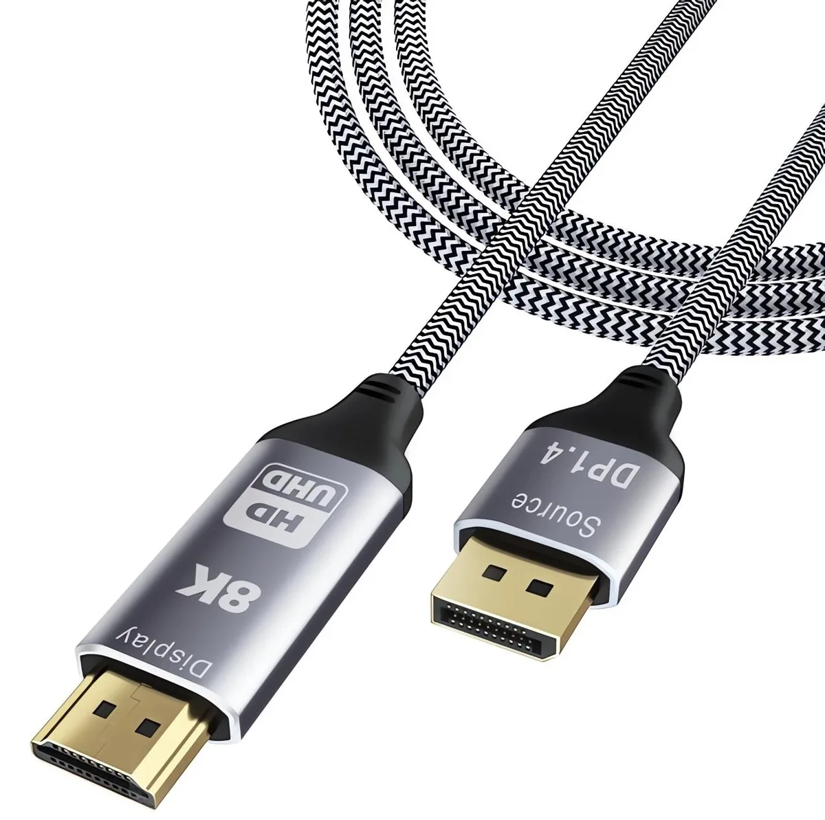 Corn Electronics Corn Electronics DisplayPort 1.4 to HDMI 2.1 cable 6 ft 8K@60Hz 4K@144Hz 2K@165Hz — product photo