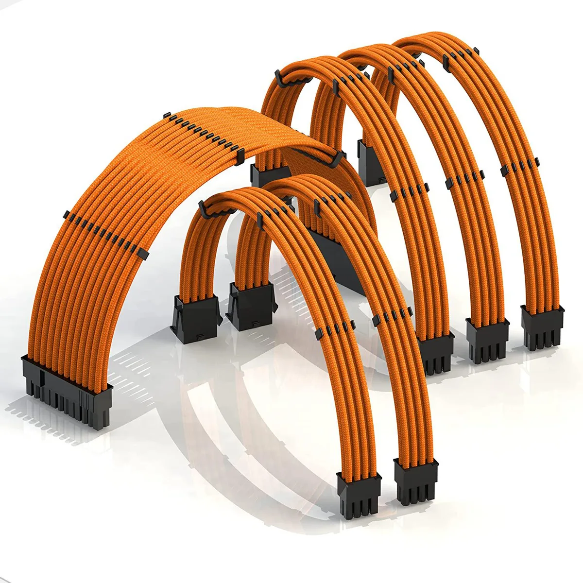 myVolts myVolts 30cm PSU Cable Extension Kit Orange 24-Pin 2x CPU 3x GPU 18AWG 17 colors — product photo