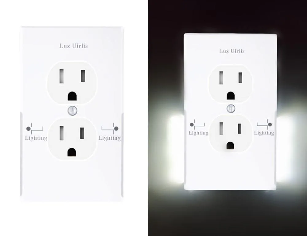 JHM Trading Co.,Ltd JHM Trading Co.,Ltd 2-Pack LED Outlet Wall Plate White 120V 0.5W 60Hz — product photo