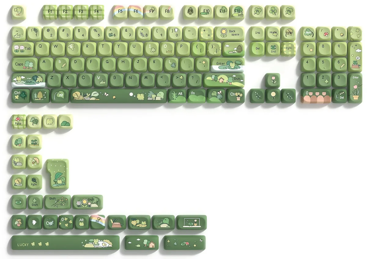Womier Womier Matcha Green Frog Keycap Set 132 Keys MOA PBT — product photo