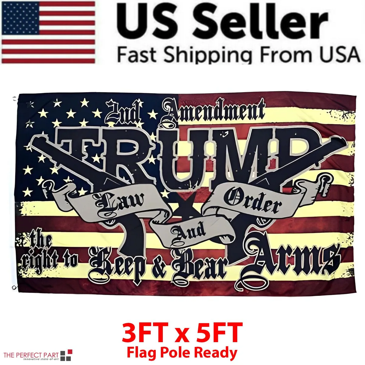 The Perfect Part The Perfect Part 3x5' Trump 2024 Flag 6-Pack #6 Second Amendment — product photo