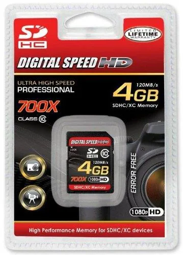 Digital Speed Digital Speed Pro 4 GB SDHC Class 10 120 MB/s 700X — product photo