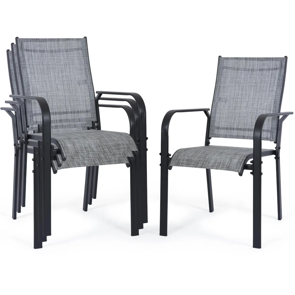 VANBOW VANBOW Patio Chairs Set of 4 High Back Grey — product photo
