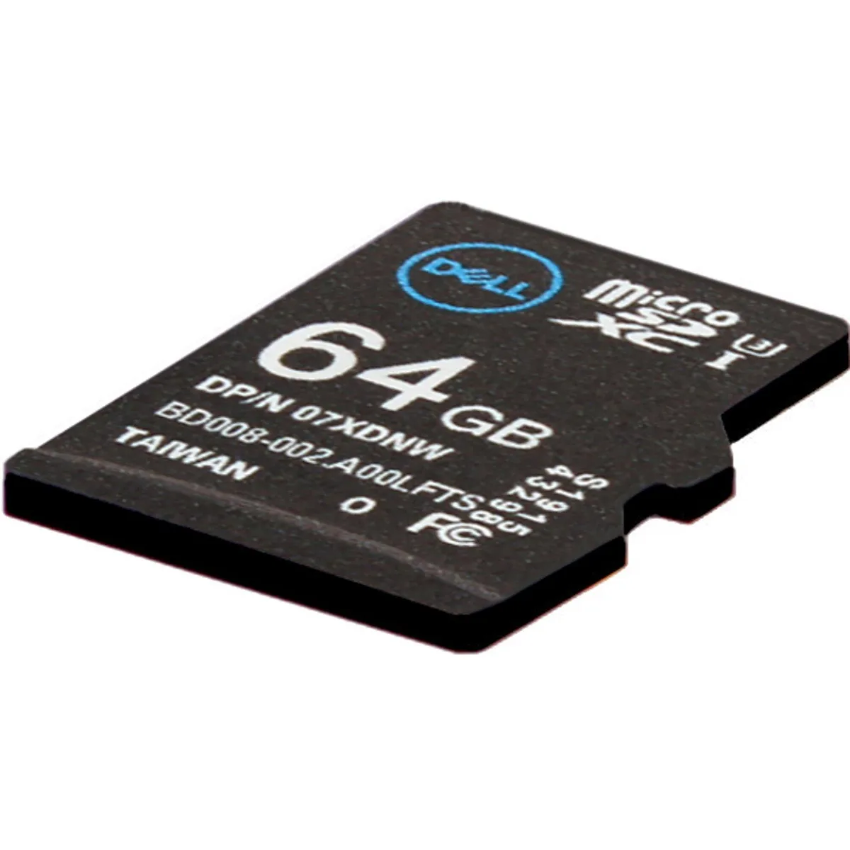 Dell 64GB microSD memory card in plastic housing