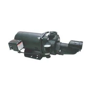 Dayton 5UXK1 shallow well jet pump, cast iron body, horizontal orientation, dual voltage motor housing