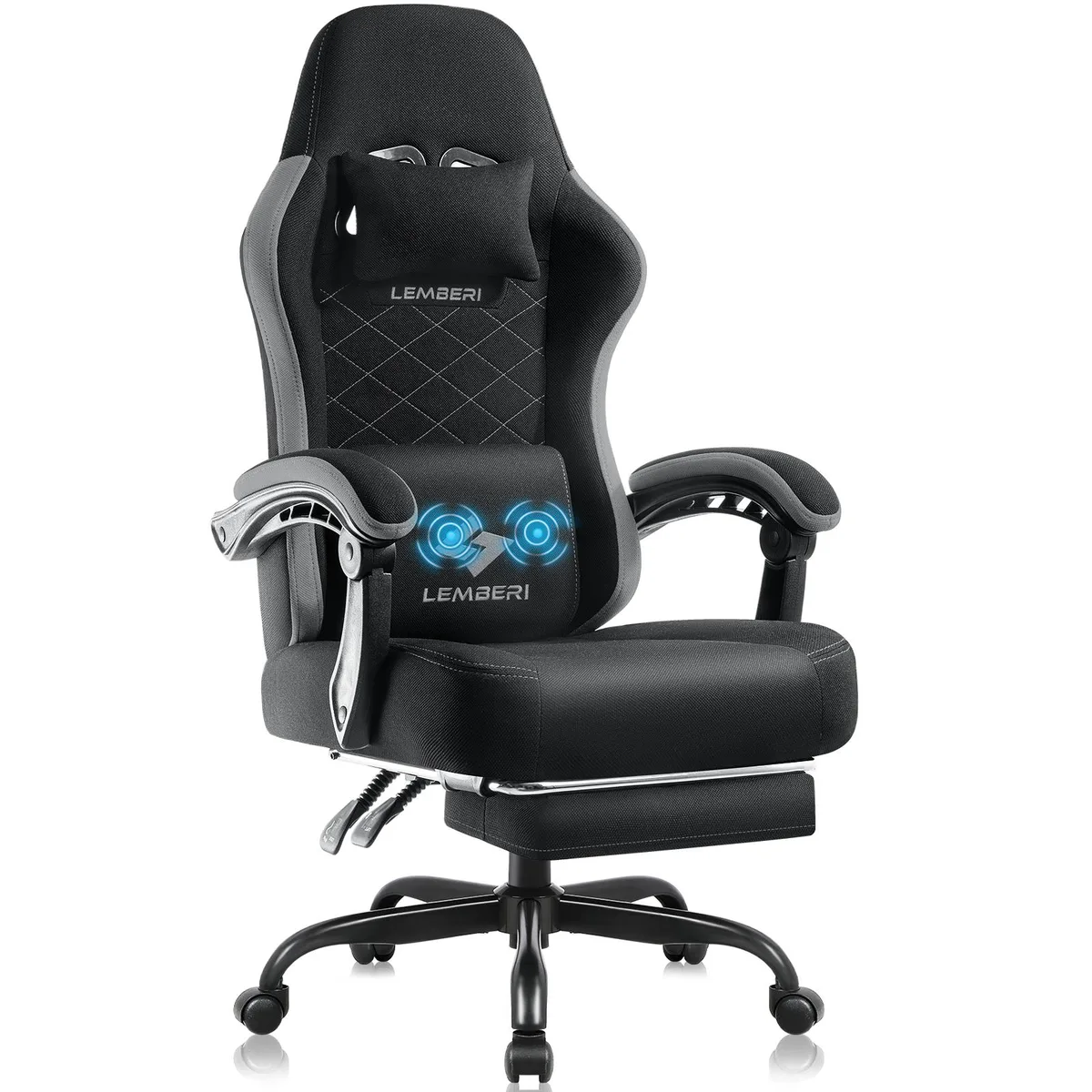 Vitesse Vitesse Big and Tall Gaming Chair Grey 300lb 20.5"W 51.2"H — product photo