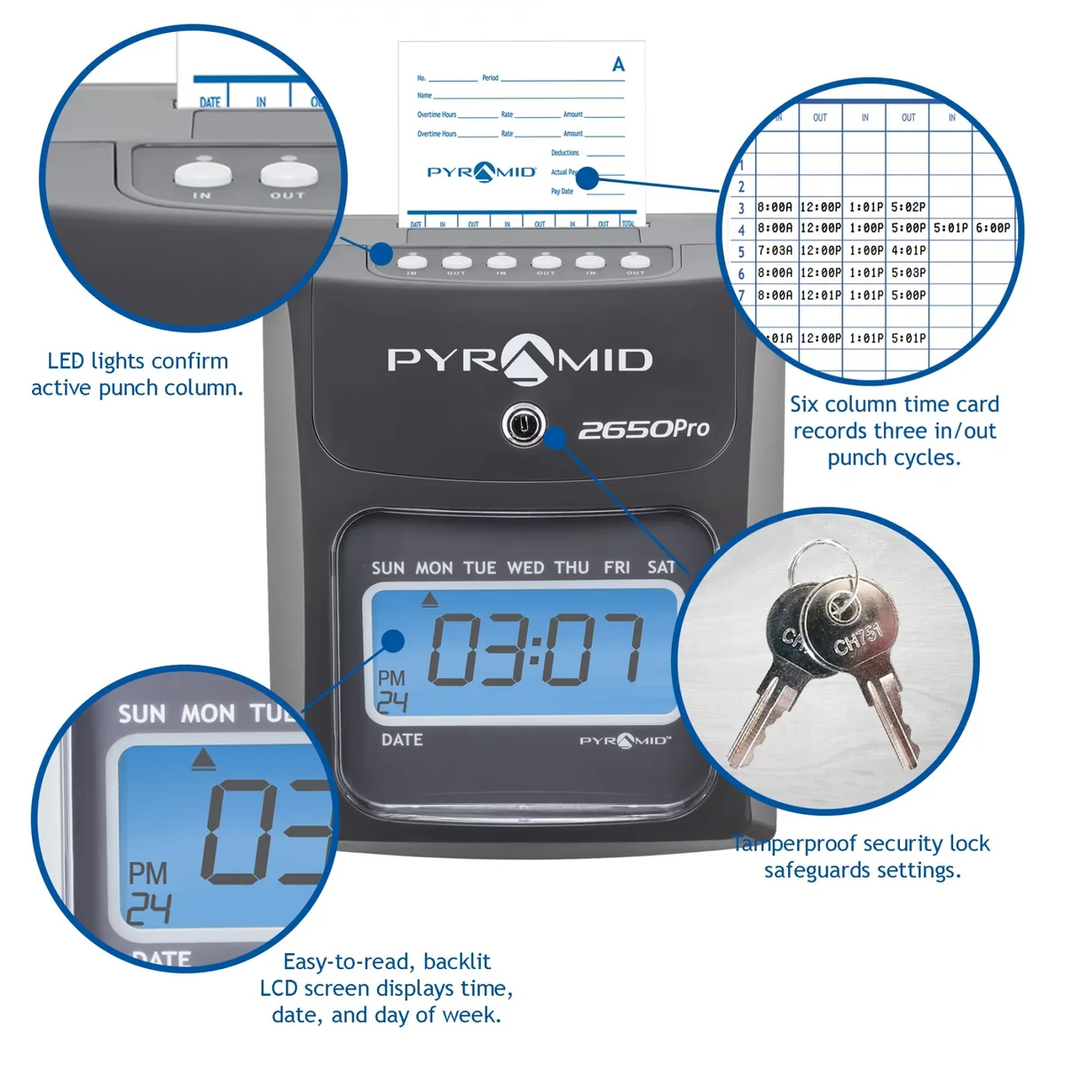 Pyramid Pyramid 2650 Pro Auto Aligning Time Clock Charcoal — product photo