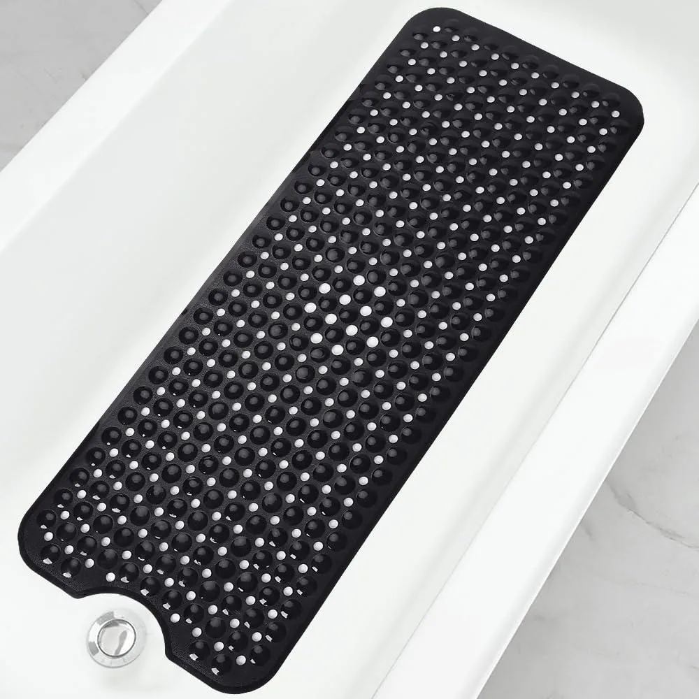  Linoows Extra Large Bath Mat 40x16 Inch 300 Suction Cups Black — product photo