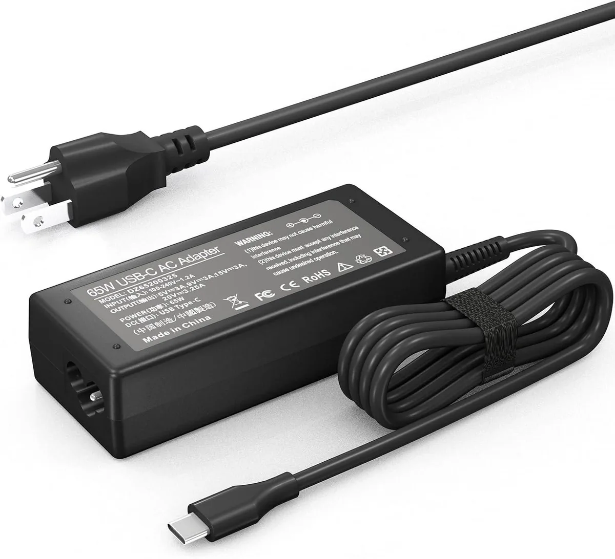 Kenuco Kenuco 65W USB-C laptop charger HP Chromebook x360 Spin Type-C power cord — product photo