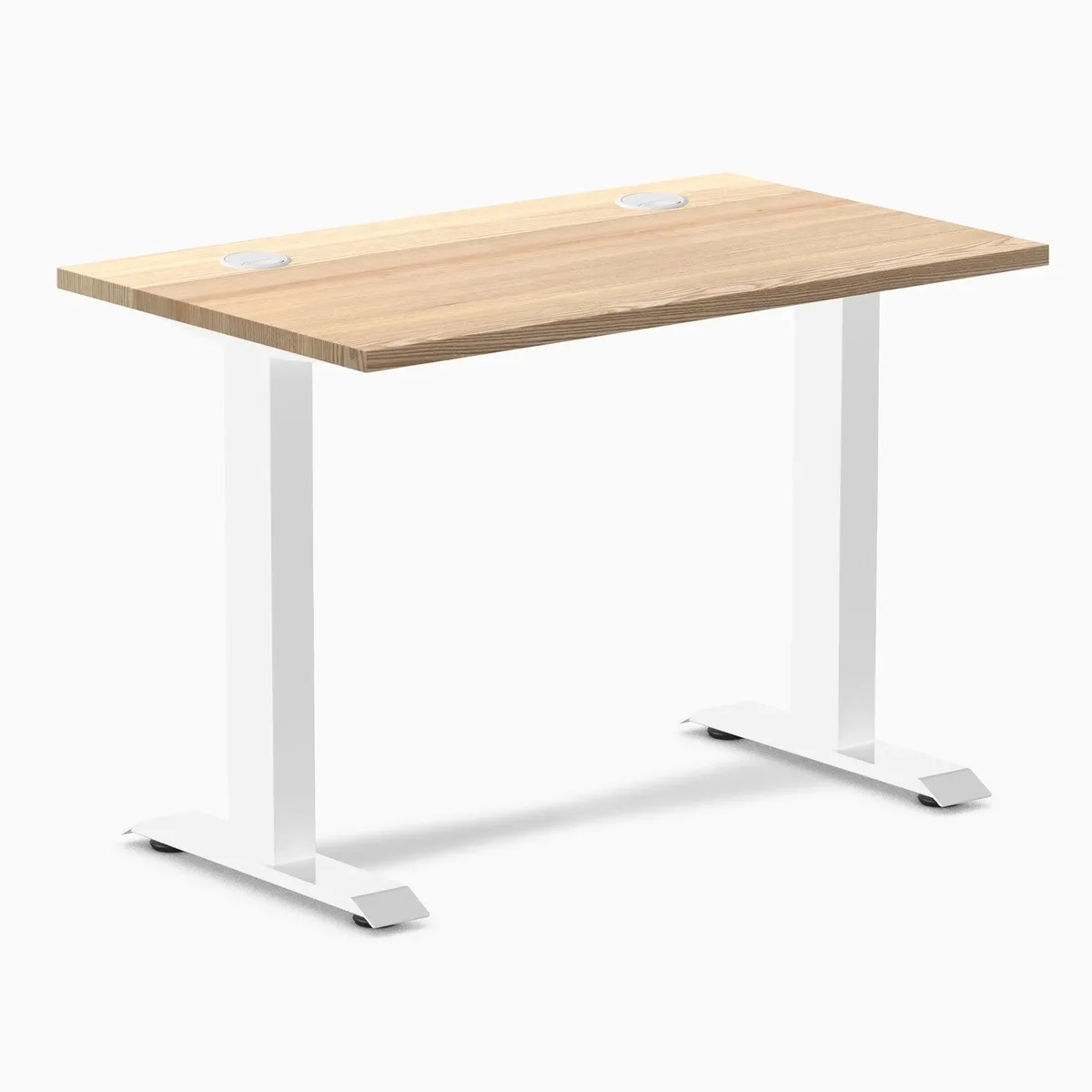 Desky Desky Zero Mini Hardwood Office Desk White Ash White 40 x 24 in with Grommets — product photo