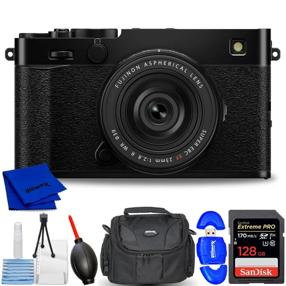 FUJIFILM FUJIFILM X-E5 compact mirrorless camera 40.2MP with XF 23mm f/2.8 lens black 7PC bundle — product photo