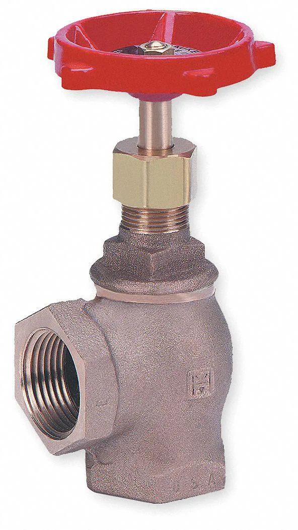 Bronze angle globe valve with hand wheel, 2-inch FNPT connections