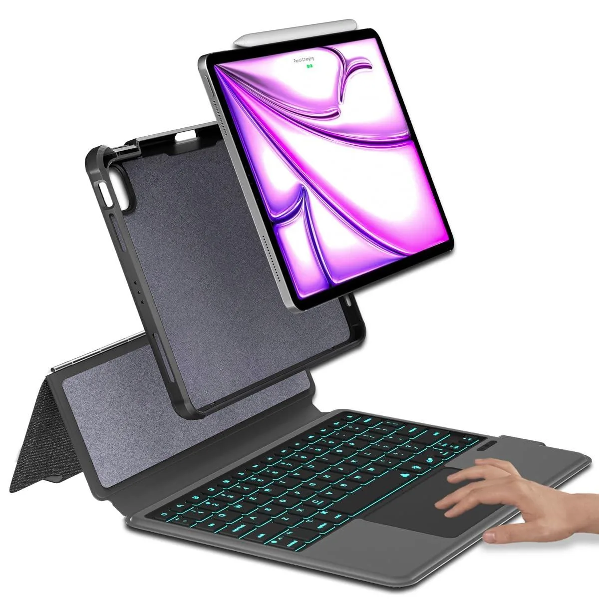 Alphacool Alphacool 12.9" Keyboard Case Black 7-Color Backlight Trackpad — product photo