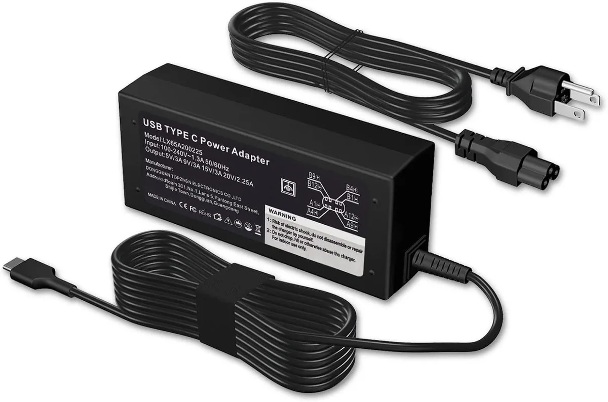 Compact white USB-C power adapter with detachable cable
