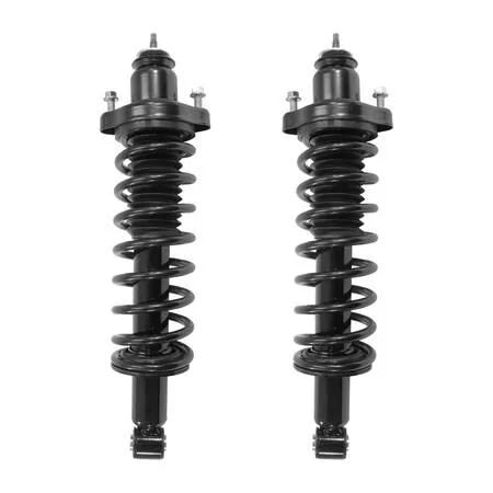 Pair of silver rear strut assemblies with coil springs and mounts for Mitsubishi Lancer