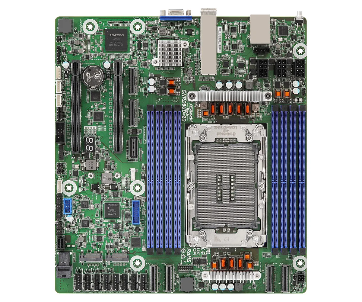 ASRock Rack ASRock Rack GNRD8UD-2Q server motherboard 1 TB DDR5 6400 25 Gbps LAN — product photo