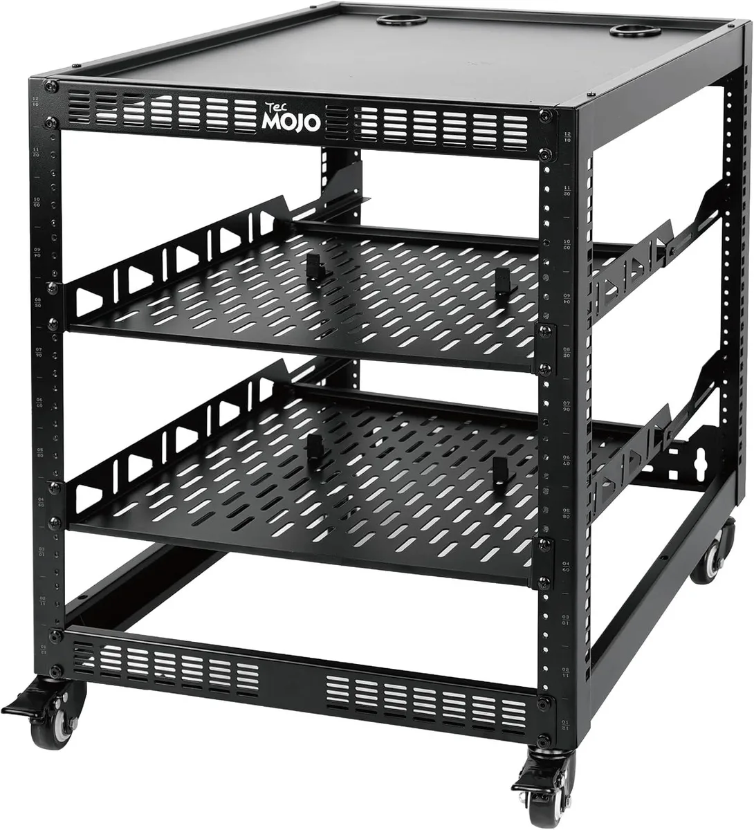 TAURKENAM TAURKENAM 12U 19" Open Frame Server Rack 260lbs 4-Post With Casters 2 Shelves — product photo