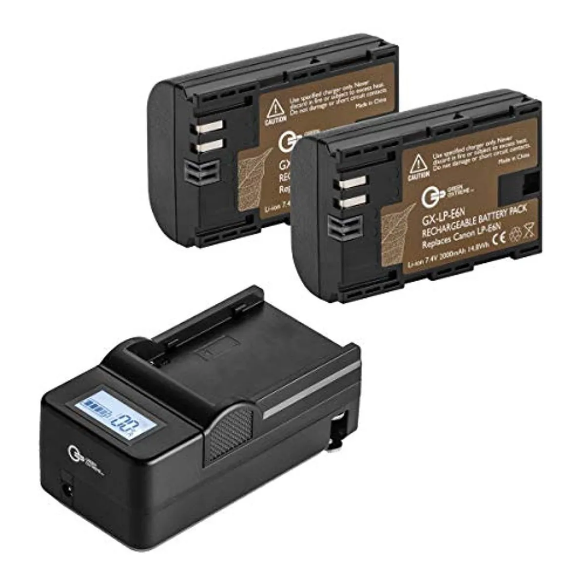 Green Extreme Battery Green Extreme Battery LP-E6N 2 Pack with Compact Smart Charger — product photo