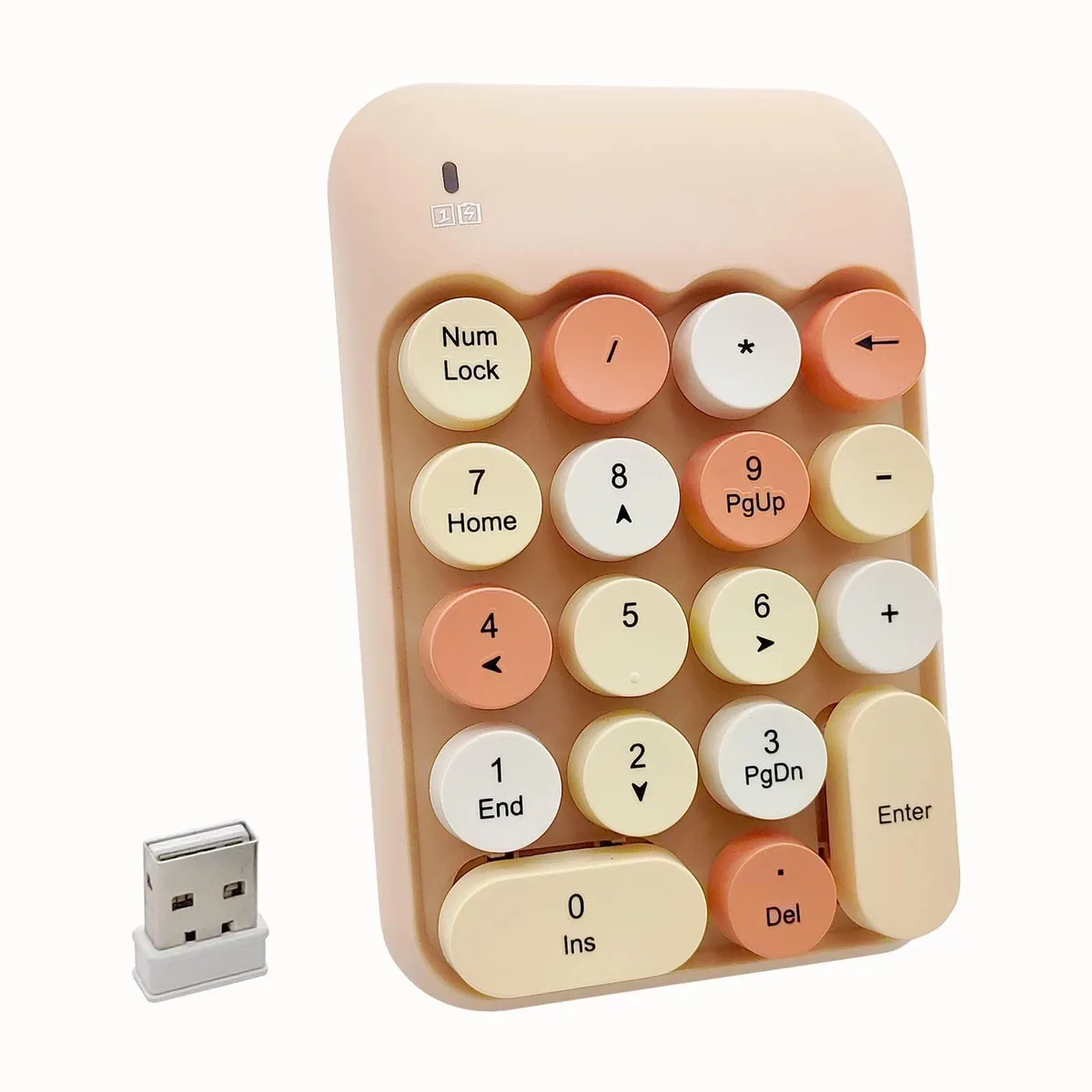 Bipra Bipra Wireless Number Pad 2.4G 10 Key .26 lb Milk Tea 2 in 1 accessory — product photo