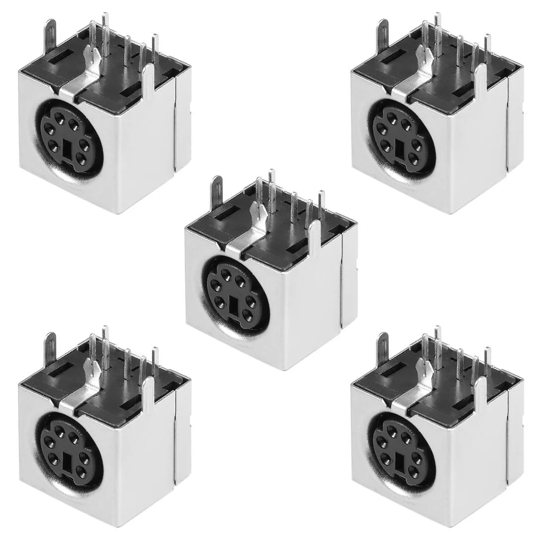 Unique-Bargains Unique-Bargains S-video PCB Mount 6 Pin Mini Din Socket Black 5Pcs — product photo