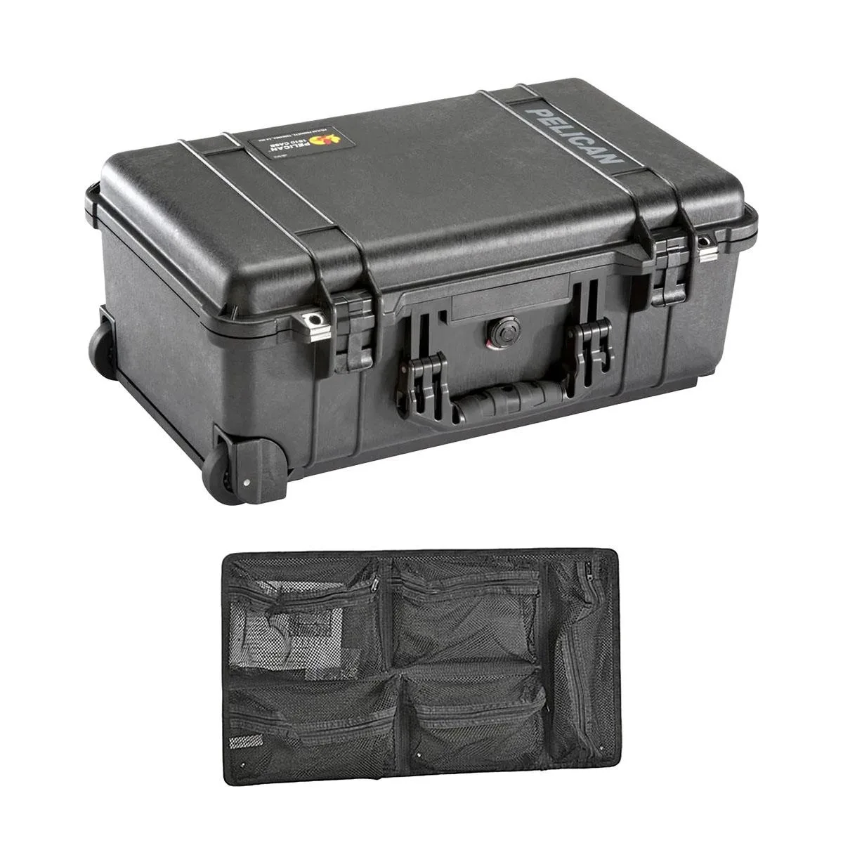 Pelican Products, Inc. Pelican Products 1510 Watertight Carry-On Hard Case with Foam & Wheels Charcoal Black Attache Lid Organizer — product photo