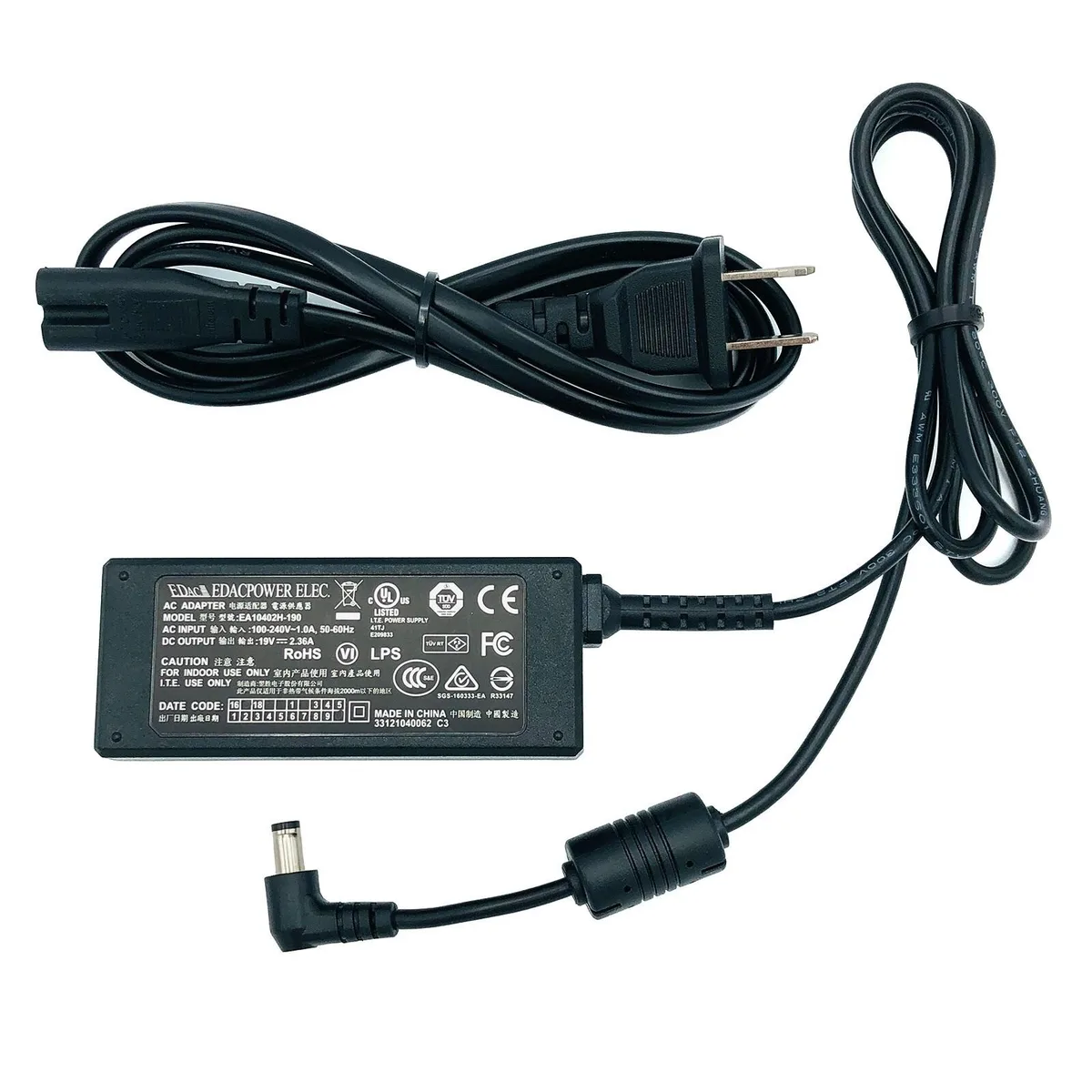 EDAC POWER EDAC POWER EA10402H-190 power adapter 19V 2.36A 45W 5.5x2.1mm — product photo