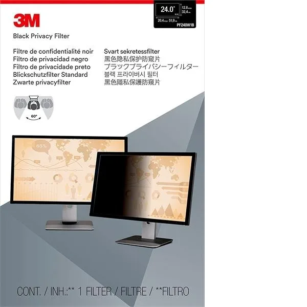 3M 3M PF240W1B Privacy Filter 24 Widescreen 60-degree monitor accessory — product photo