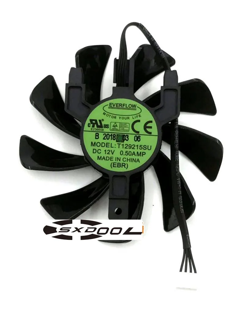 SXDOOL SXDOOL T129215SU DC12V 0.50A VGA Cooling Fan for Sapphire RX570 470D ITX Platinum Edition OC — product photo