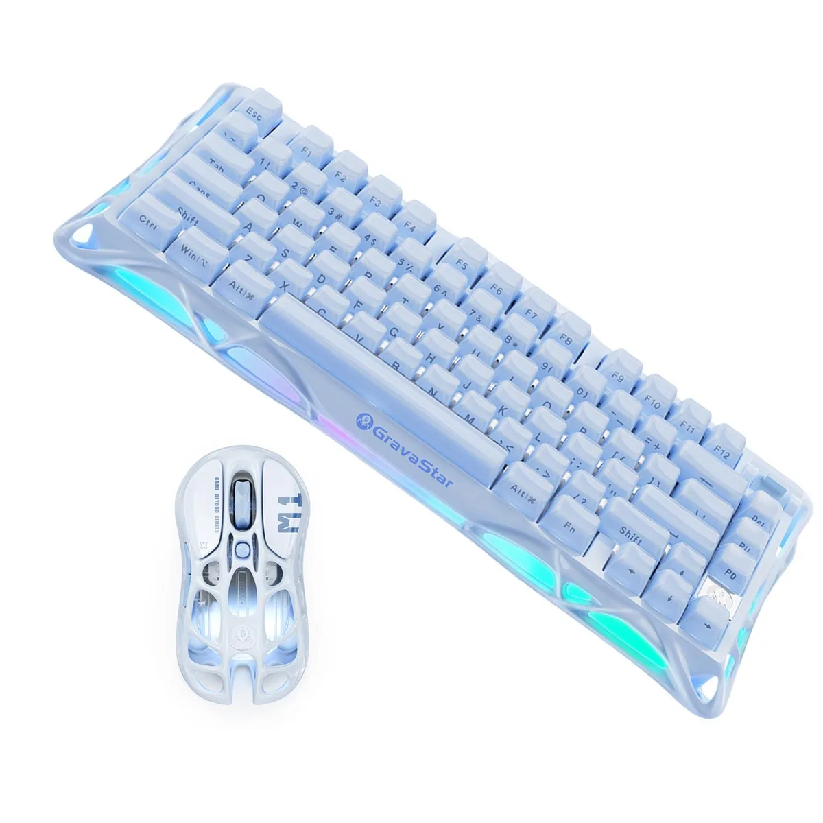 GravaStar GravaStar Mercury M1 Pro gaming mouse Ice Blue 26000 DPI 5 button — product photo