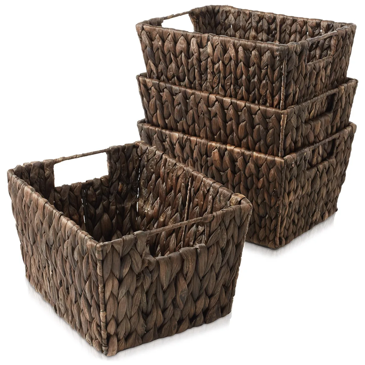 Casafield Casafield STO-S5292-BRN 12in Set of 4 Storage Baskets closet organization — product photo