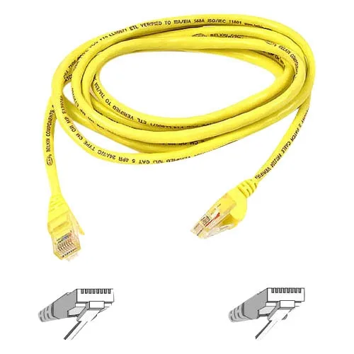 Belkin Belkin A3L791-01-YLW-S network ethernet cable CAT5e 1 ft yellow — product photo