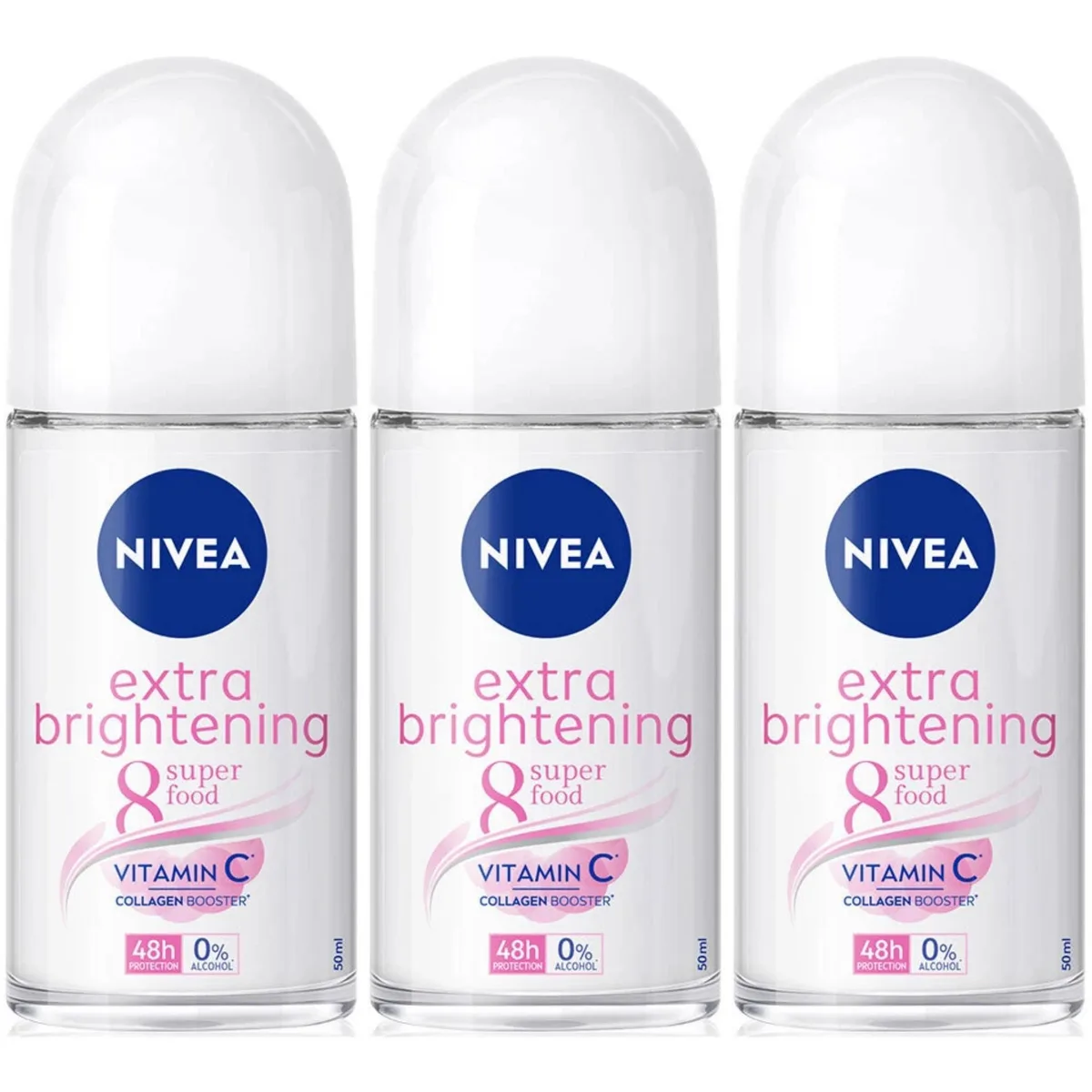 Nivea Nivea NIVE-ROL-XTRABRT-5003 Roll-On Extra Brightening 50 ml 3-Pack skin care — product photo