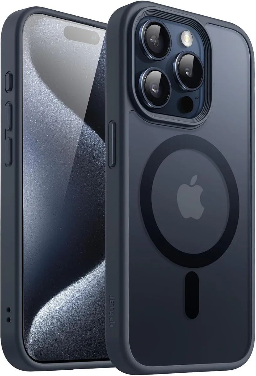 TAURKENAM TAURKENAM Magnetic Case iPhone 15 Pro Max 6.7-Inch Translucent Matte Blue — product photo