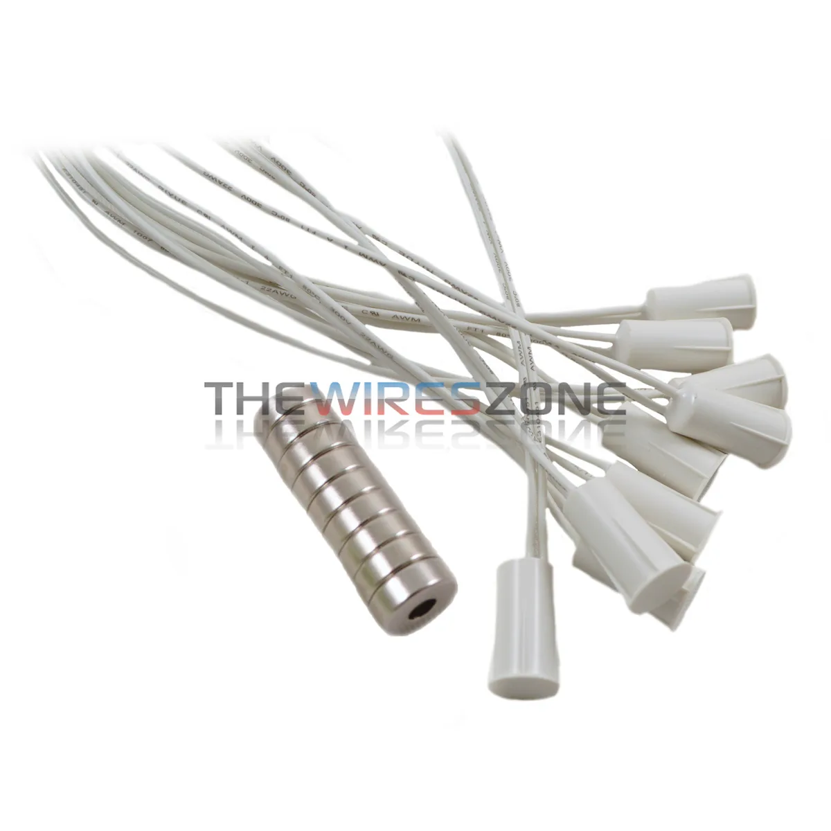 The Wires Zone The Wires Zone Recessed White Door Window Alarm Switch Reed Contact Magnet 3/8" 50 pk — product photo